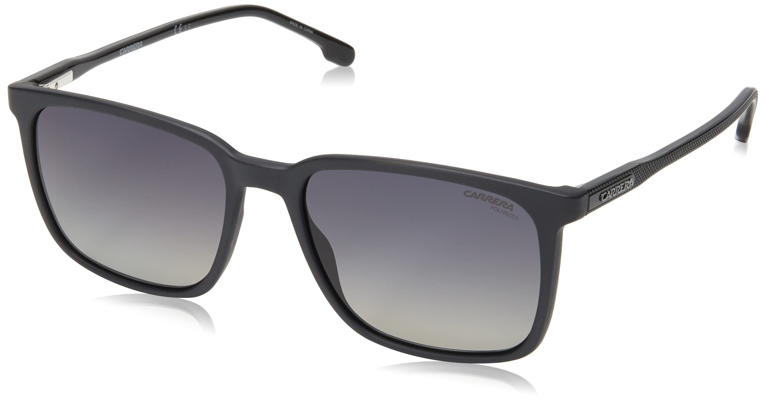 Carrera Men's 259/S Rectangular Sunglasses, Black/Polarized Gray, 55mm, 18mm
