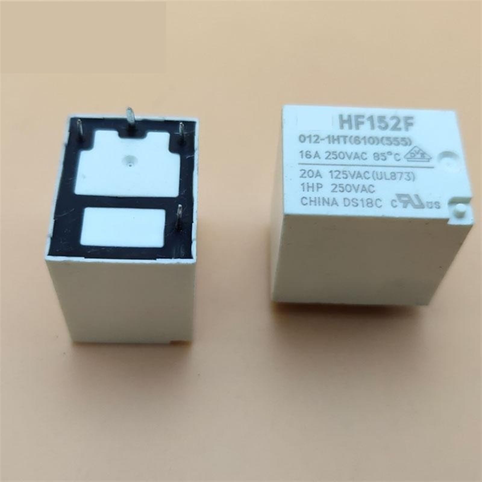 GJZIFGFWQ 2Pcs Relays HF152F-012-1HT HF152F-T-012-1HT 12VDC 4PIN 16A 250VAC Power Relay(HF152F-012-1HT)