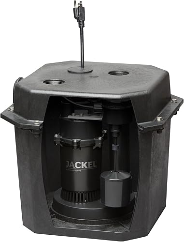 Jackel Sistema de bandeja de lavanderíafregadero pre-fondeado con bomba de sumidero de 14 HP