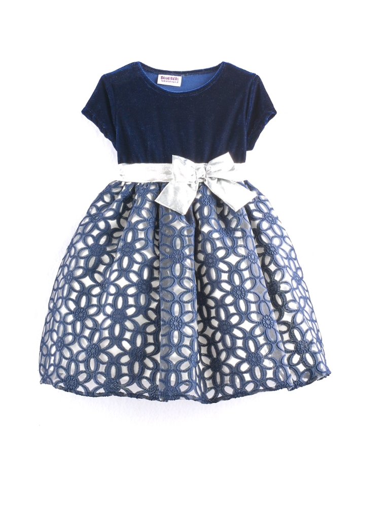 Blueberi Boulevard Baby Girls Floral Geometric Special Occasion Dress, Navy (24 Months) - Review, Price and Buying Guide