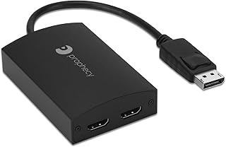 gofanco Prophecy 1x2 DisplayPort 1.2 to 2 Port HDMI Multi Monitor Adapter – DP to Dual HDMI MST Hub w. Extended Display Mode, 4K @30Hz, for Windows PCs, Not Mac OS Compatible, TAA Compliant