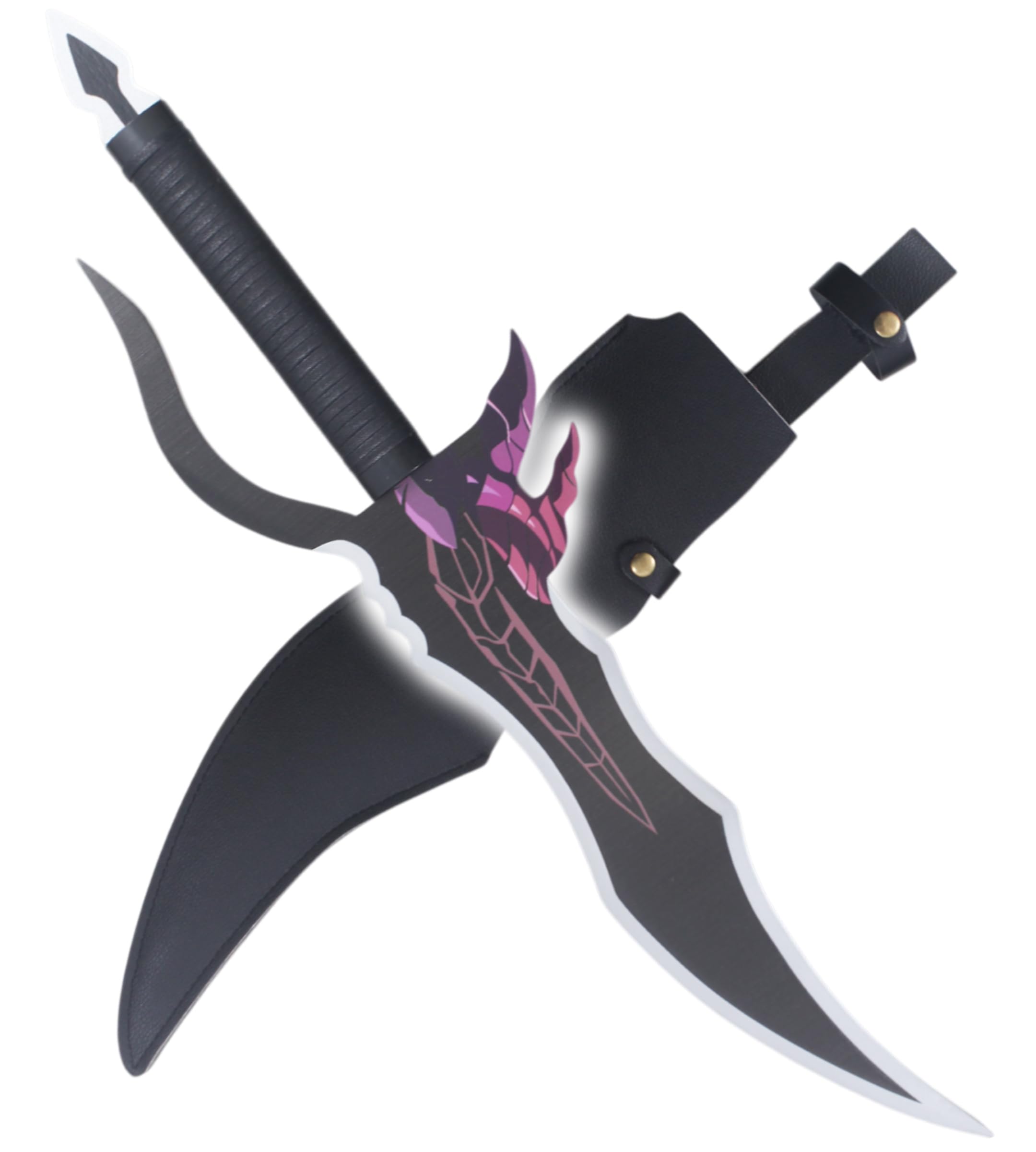 REPLIKSWORD Pack 2 Dagues Solo Leveling en Bois Sung Jinwoo Epee en Bois Couteau Cosplay Decoration - Lame Decoration