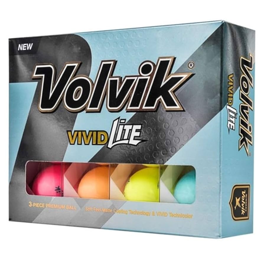 Amazon | Volvik NEW ビビッドライト 4色 艶消しゴルフボール 3