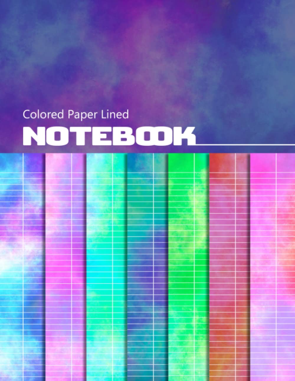 Colored Paper Lined Notebook: College Ruled Notepad With Colorful ...