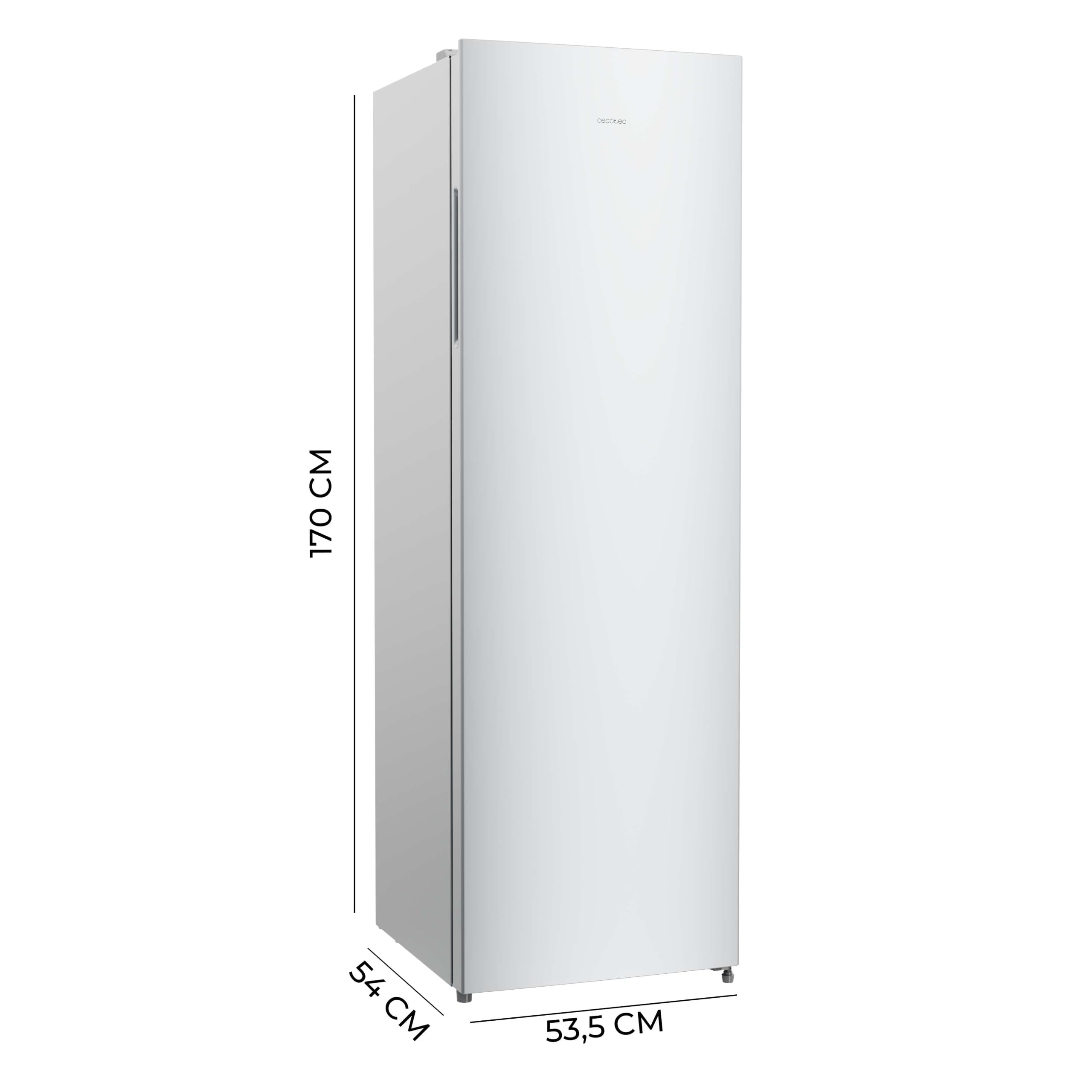 Cecotec Congelador Vertical Dual 206L Bolero CoolMarket UF 206 Dual Inox D | Convertible Congelador-Frigorífico, No Frost, Cajones XL, Puerta Reversible, Luz LED, Alarma, Sistema Frío Uniforme, Blanco