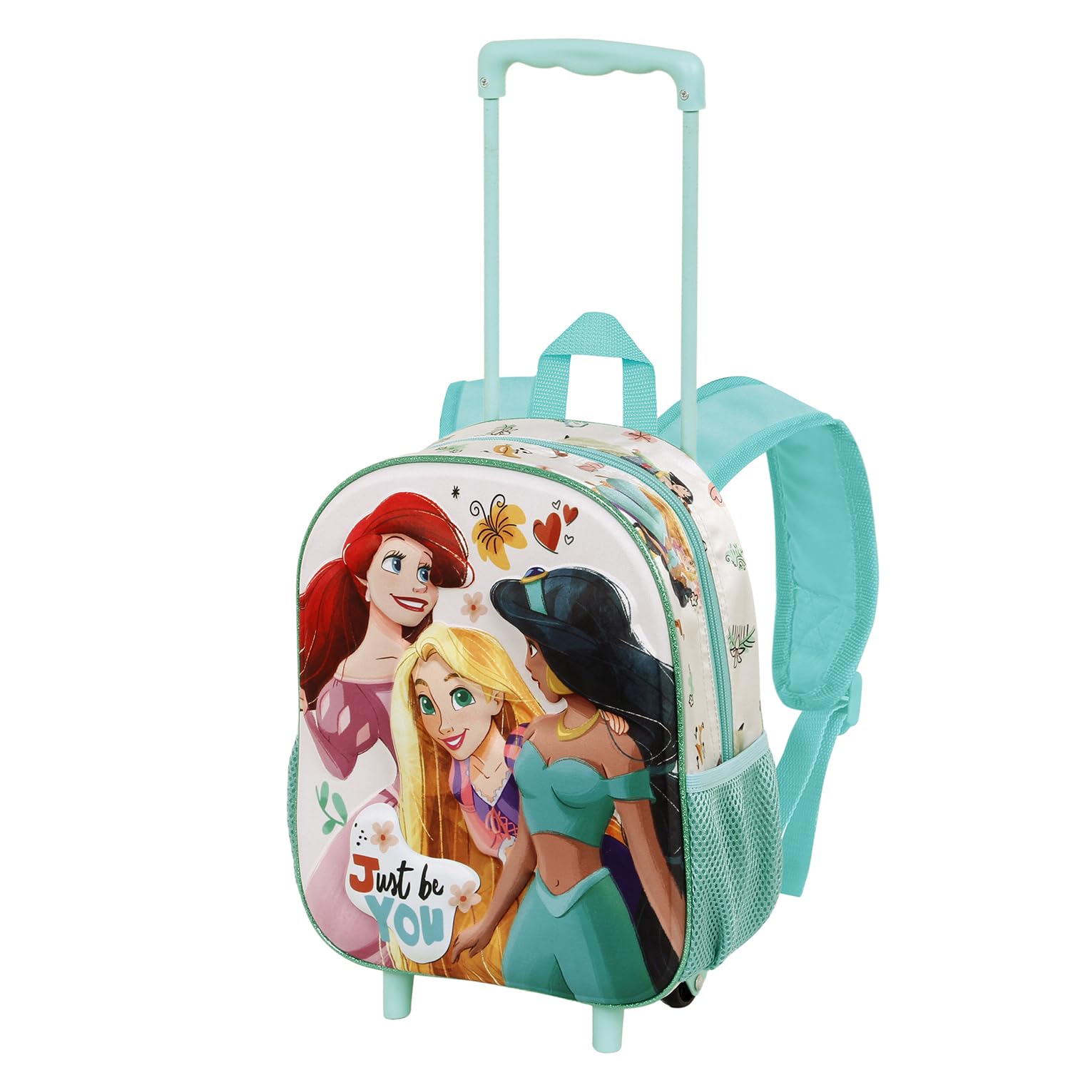 Disney Princesas Disney You-Mochila 3D con Ruedas Pequeña, Blanco, 26 x 34 cm, Capacidad 12.5 L