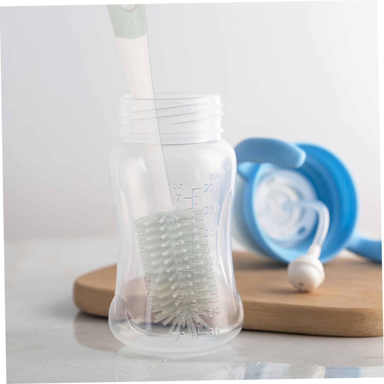 2 Piezas Juego De Cepillos De Limpieza Cepillo para Limpiar Gafas para Limpiar Botellas De Leche para Fregar Biberones para Biberón Abdominales Light Green