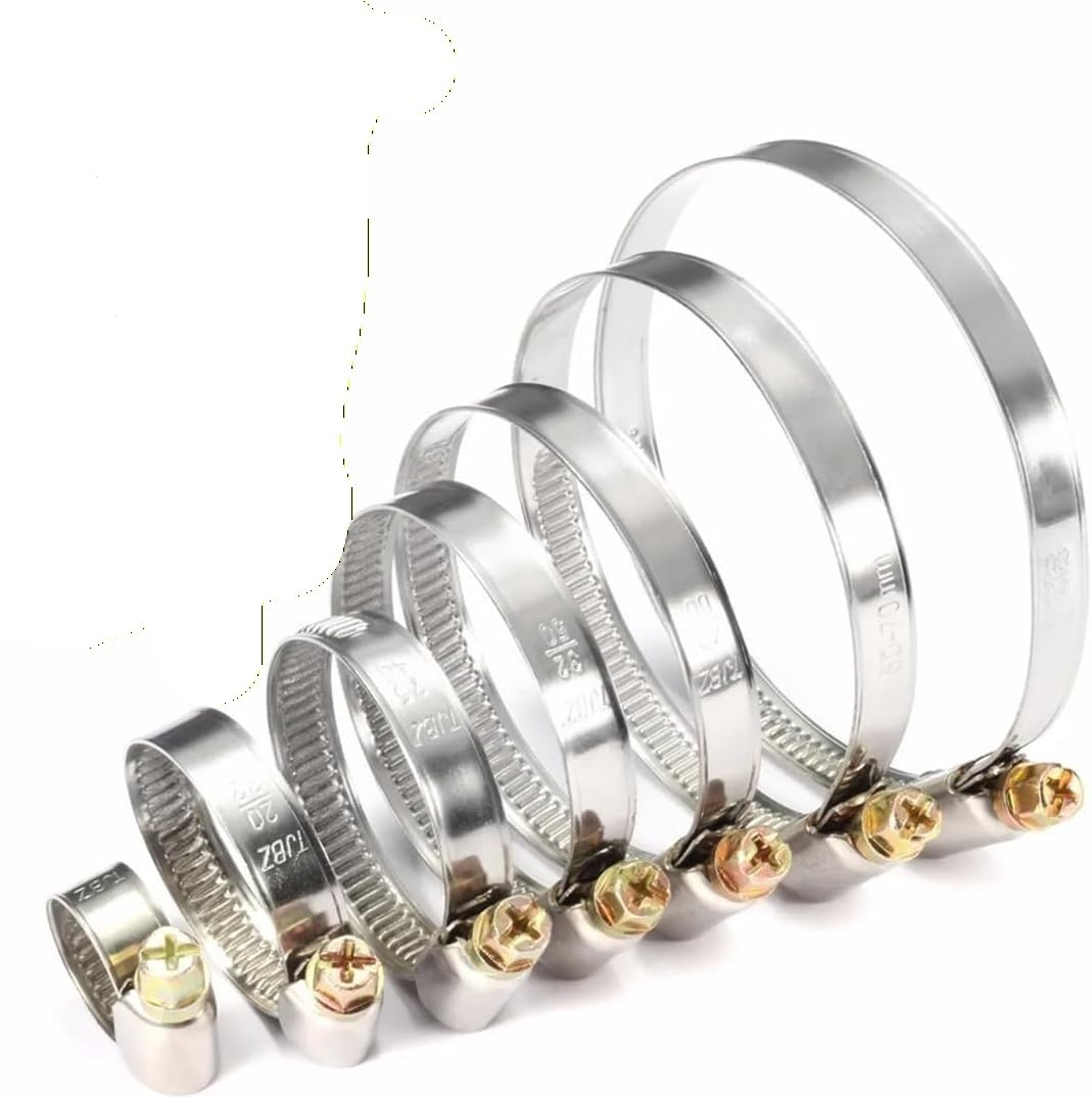 Pyenhdi 10Pcs 10-16Mm Hose Clamps, 5/10Pcs Pipe Clamps Stainless Steel Hose Clips