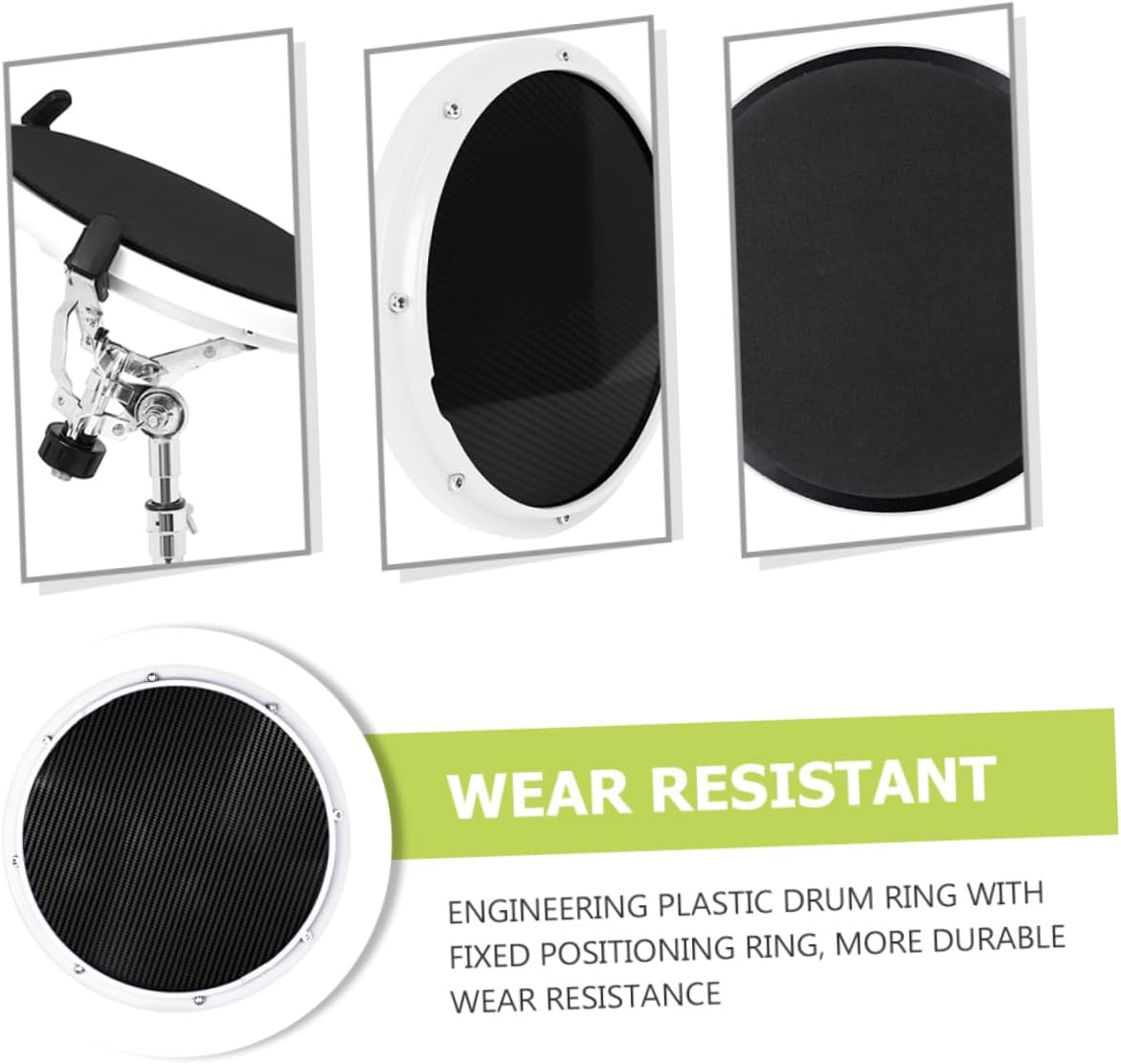 Carbon Fiber Drum Practice Pad with Metronome Quiet Abs Plastic Construction for Beginner Drummers and Silent Skill Training
