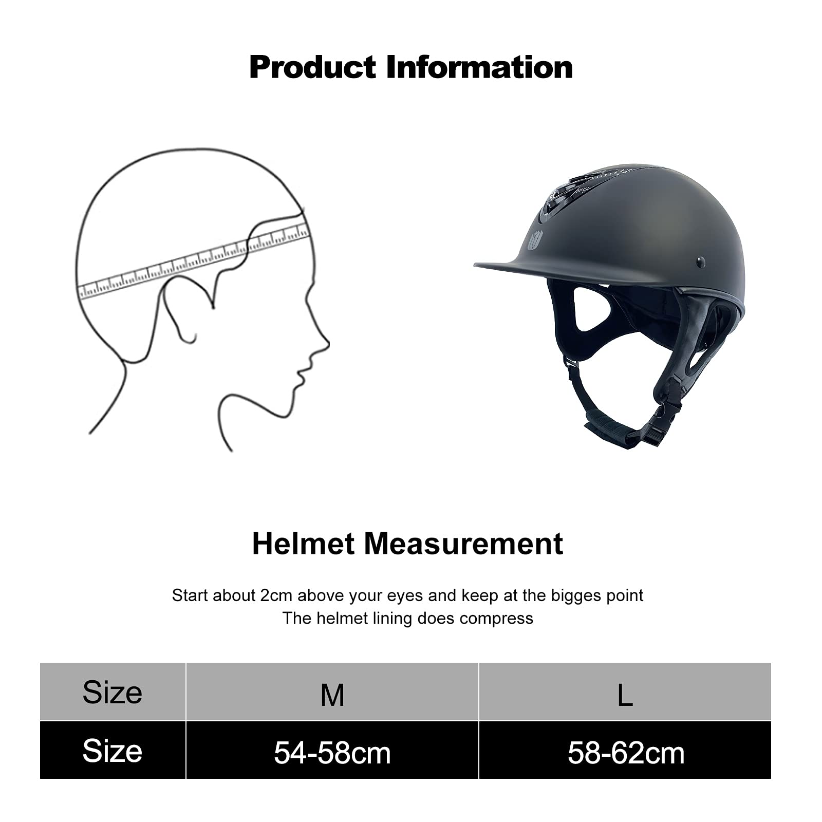 Casco da Equitazione Regolabile, Equitazione Cappello Star Model Casco da Bambino, Casco Robusto Unisex Adulto con Sistema di Ventilazione