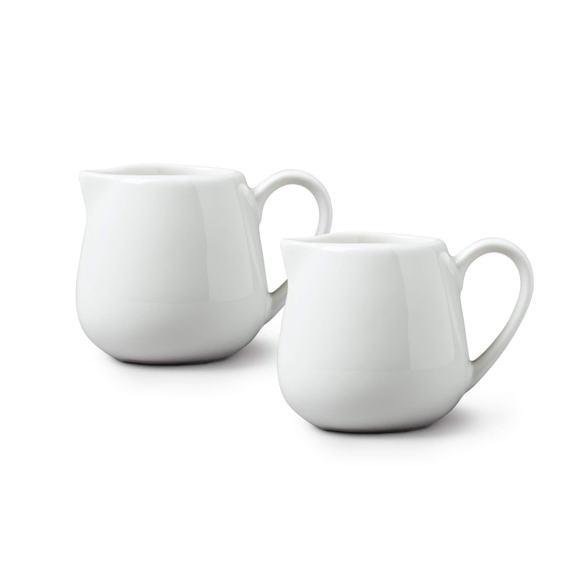 WM Bartleet & Sons 1750TSET18 Set of 2 Porcelain Traditional Bellied Creamer Jug 80 ml, 0.64 fl.oz-White