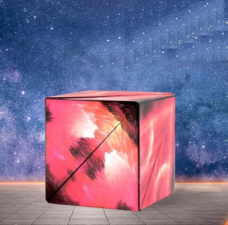 Image of ZURATO Shape Shifting Box Puzzle Cube, Shifting Shape Magic Cube Puzzle Toy, Multiple Structure Creativity Puzzle Cube for Kids and Adults, Size- 6.5 x 6.5 x 6.5 cm (Red)