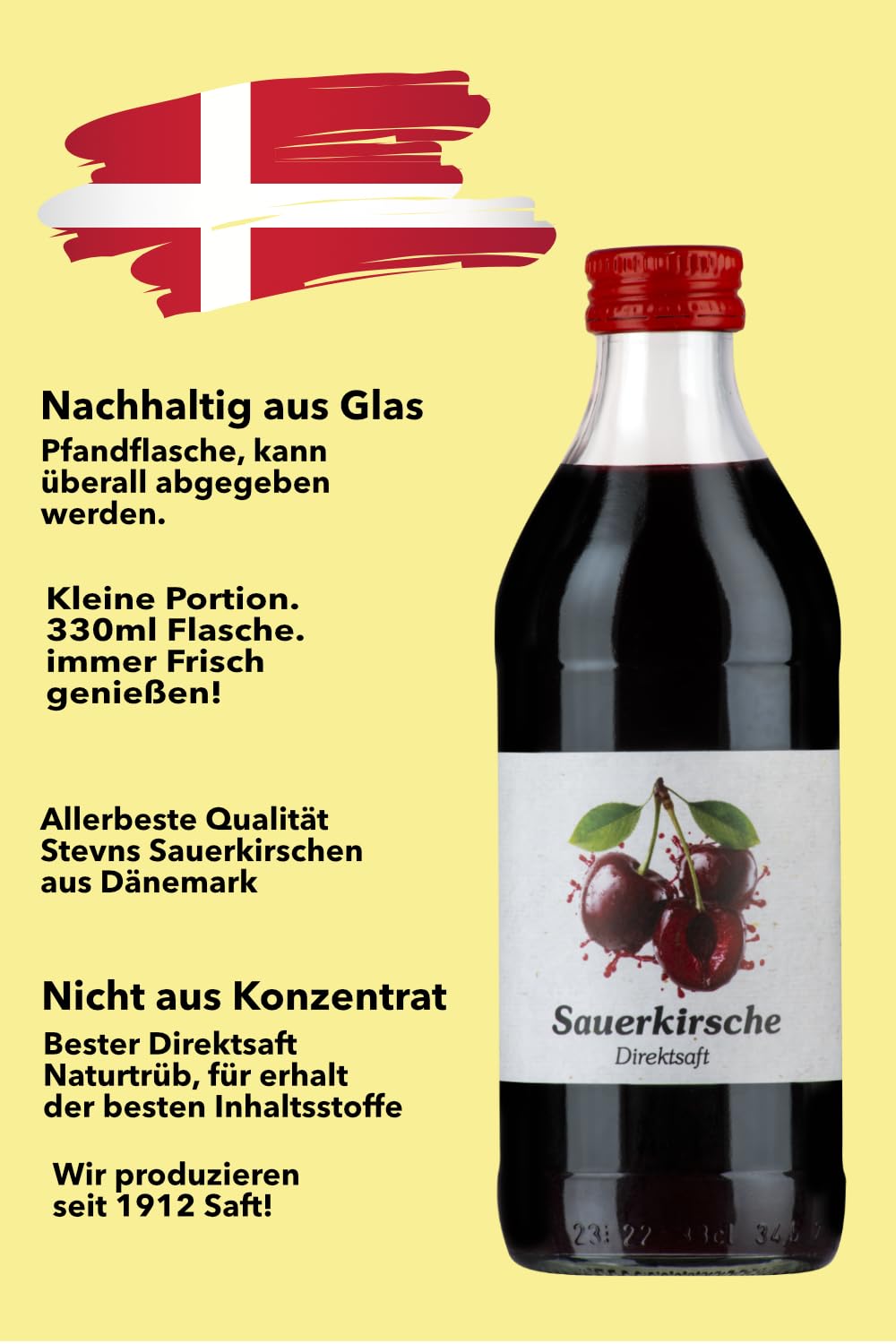 Dänischer Sauerkirsch Muttersaft Stevns Sauerkirsche (12 x 330ml)