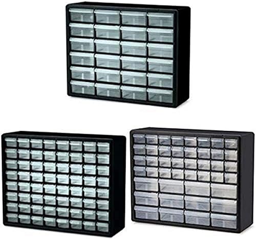24 piezas de plástico para almacenamiento de herramientas y gabinete con cajones para manualidades de Akro-Mils 10124, medidas 20 pulgadas x 16