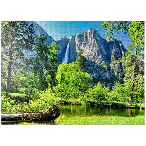 MyPuzzle Yosemite Waterfall Yosemite National Park California - Premium 1000 Piece Jigsaw Puzzle for...