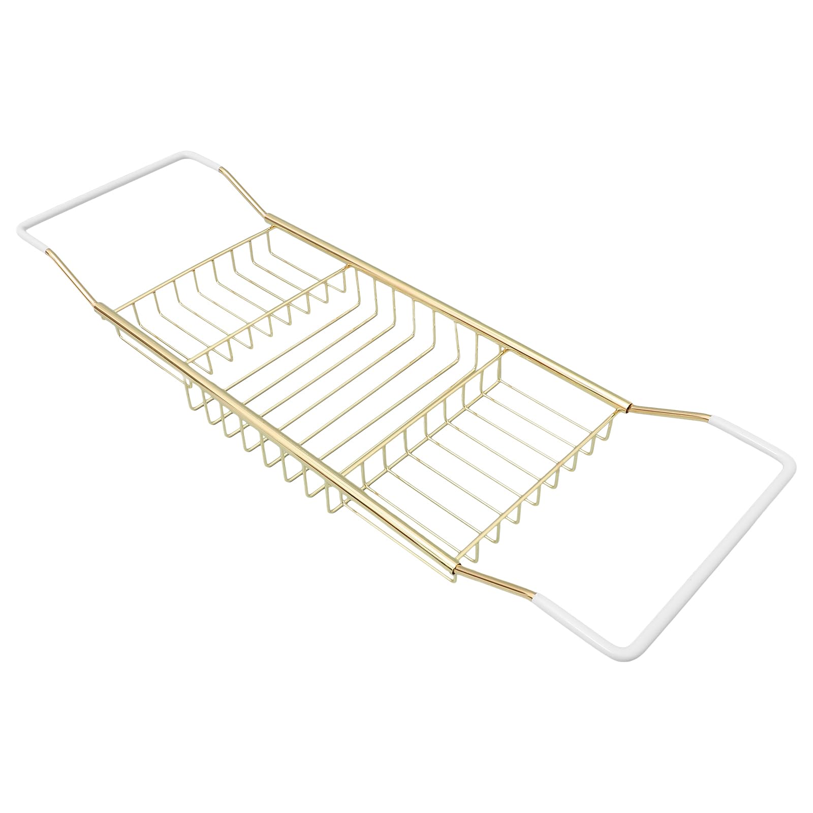 Mensola Estensibile Per Vasca Da Bagno in Acciaio Inox, Vassoio Regolabile Portaoggetti, Dorato, Per Accessori Bagno E Relax