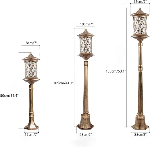AAOTE Solar Post Lights Tuinverlichting, Post Lamp For Yard, 31 "/41"/53" Outdoor Post Lichtpunt, IP65 Waterdichte Post Lights, Lawn Garden Post Lantaarn, Retro Landschap Hoge Pole Lights photo 3