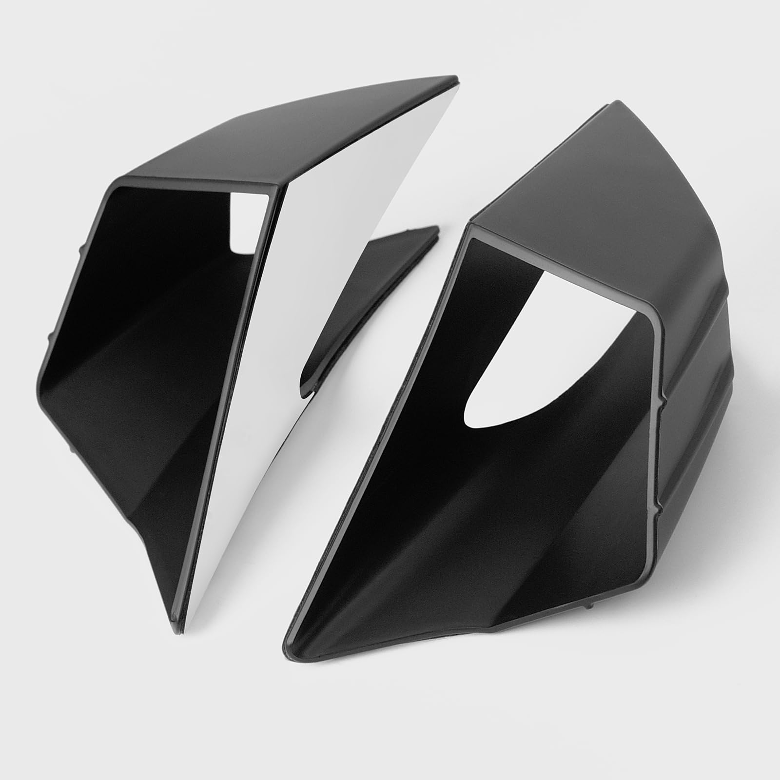 WOOGA Spoilers nus de force de descente latérale de moto aile de carénage Aile de déflecteur d'air pour Ho&n&da CBR650R 2019 2020 2021 2022 2023 Su&zu&ki GSX250R (Noir mat)