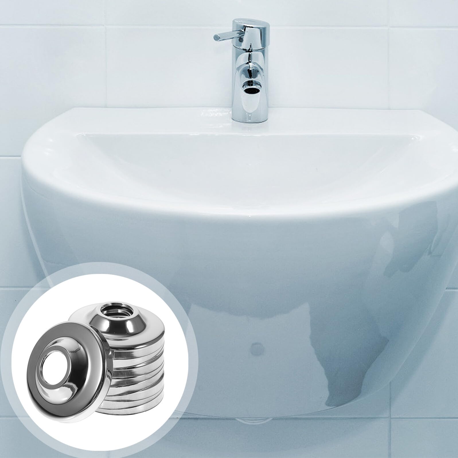 Gatuida 10pezzi Flangia in Acciaio Inossidabile per Tubazione Copriforo per Doccia Decorativo e Durevole Facile da Installare Anelli di Protezione Dall Acqua