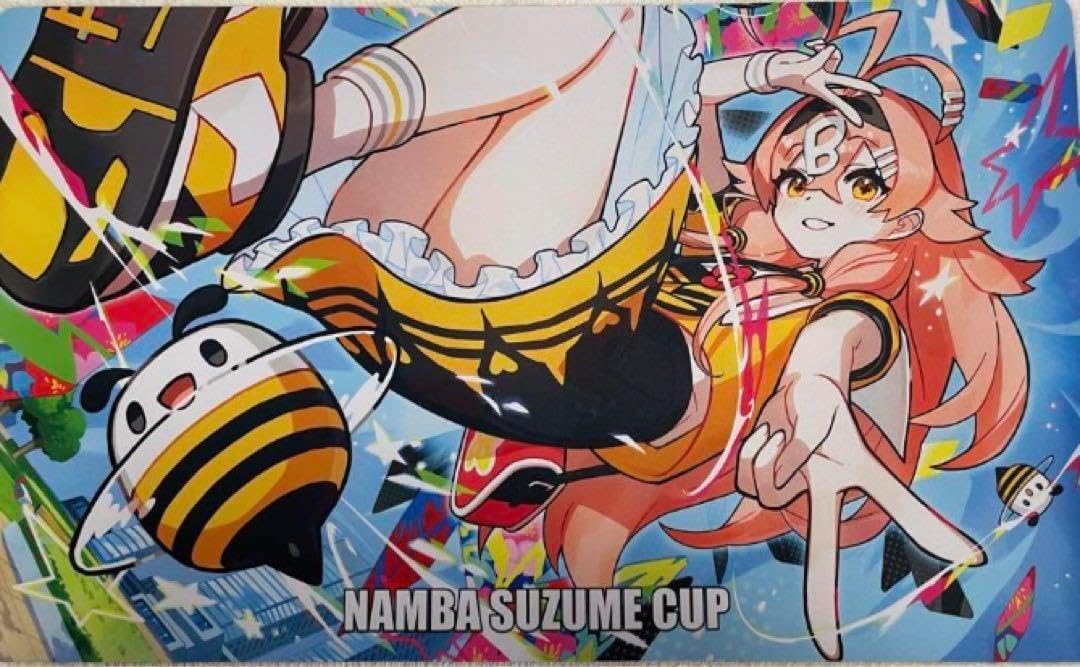 難波すずめ杯 プレイマット＆スリーブ&デッキケースさいとうなおき氏 bee本舗 難波すずめ杯 プレイマット さいとうなおき bee本舗 難波すずめ杯