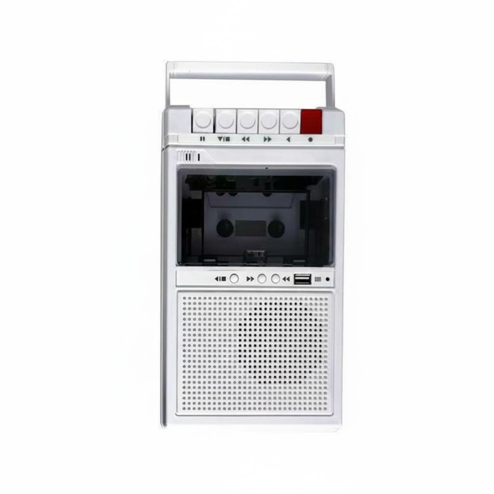 Play and Capture Function Retro Cassette Player Recorder Double Power Supply Design USB Port Personal Tape Headphone for Collectors, Music Enthusiasts, White-image-12