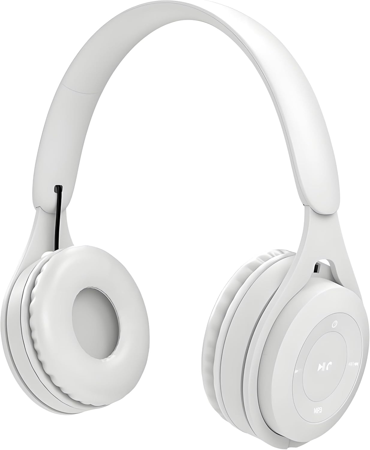 Upgraded Hybrid Noise Cancelling Bluetooth Headphones Over Ear with Mic Soft-Earpads HiFi Stereo Foldable Lightweight Headset Deep Bass for Home Office Cellphone PC White