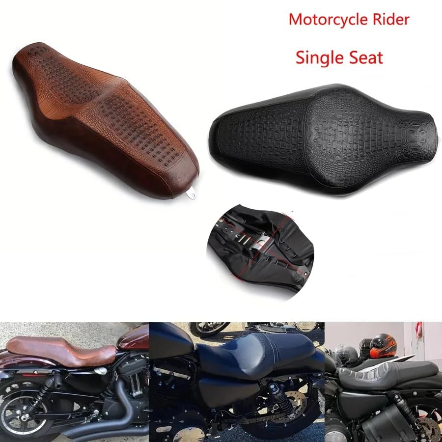 Asiento doble de cuero PU para Harley Sportster XL 883 1200 48 YG6-022Brown 4