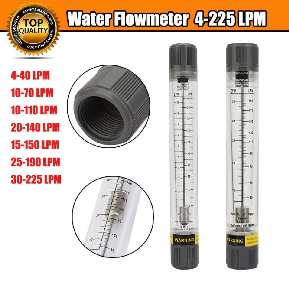 Medidor de flujo de agua de 4-40 LPM Caudalímetro líquido plexiglás acrílico tipo tubo cilíndrico para medir medio líquido, 1 pulgada hembra