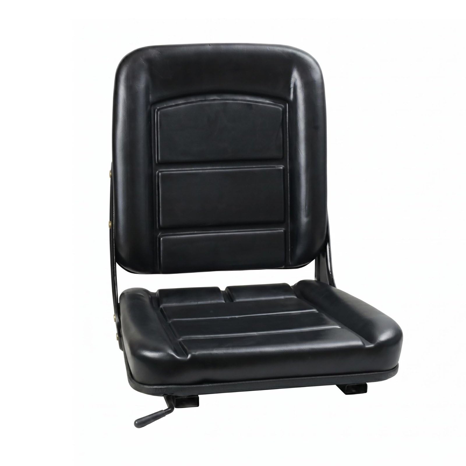 Sedile Veicolo Conducente Carrello Macchina Caricatore con Rivestimento Lavabile in Similpelle Supporto Schienale Adatto, Piastra Di Collegamento Per Sedile Piccolo Nero 25-27