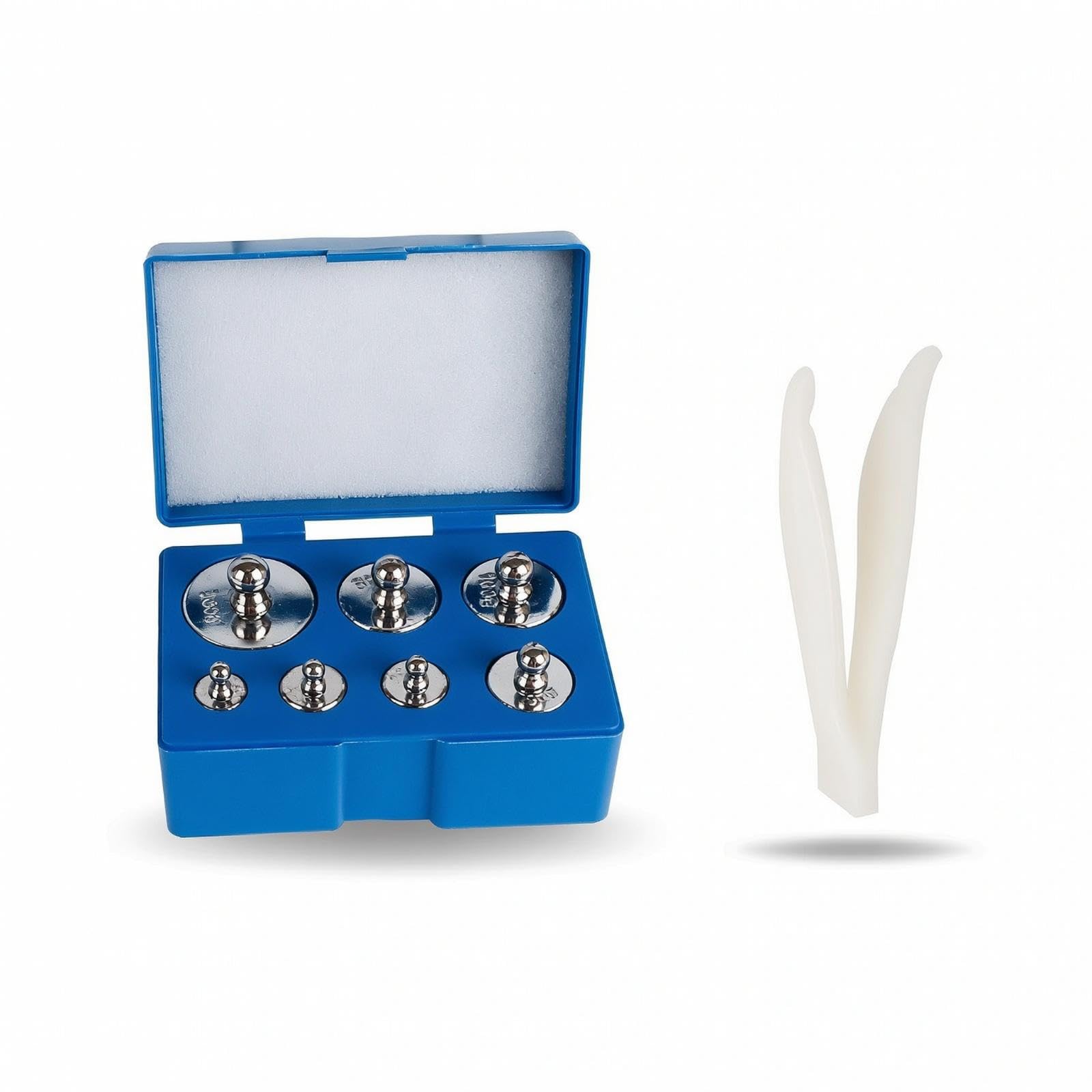 Calibration Weight Set with Case and Tweezers Foam-Lined Weight Set with Tweezers Molded Weights for Students, Physics Classroom, Science Lab 500G Weights-image-26