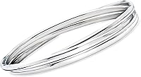 Ross-Simons Italian Sterling Silver Rolling Bangle Bracelet - Polished Slip-On, Made in Italy, 8.5"