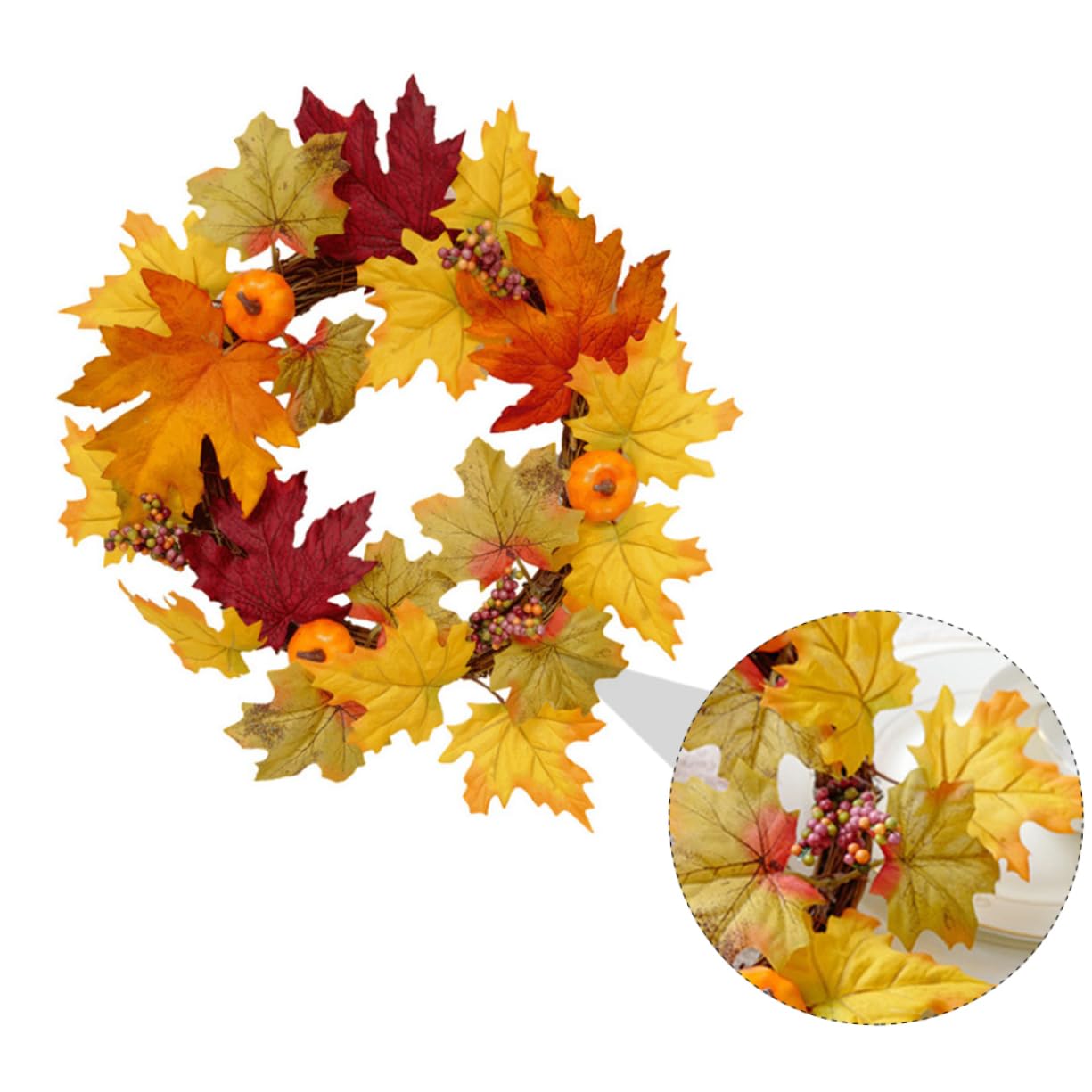 Toyvian 3pièces Guirlande De Décoration Halloween avec Citrouilles Et Érable Idéale pour Fêtes Décorations De Maison Orange