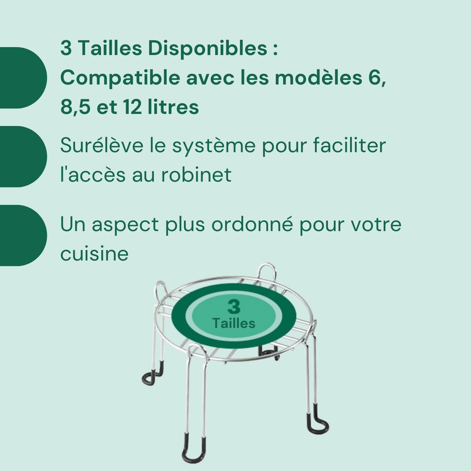 British Berkefeld Support Pour Système À Gravité | Support pour filtre à eau en acier inoxydable pour systèmes à gravité de 8,5 litres | Pieds en caoutchouc antidérapants|25 L x 25 l x 18 H