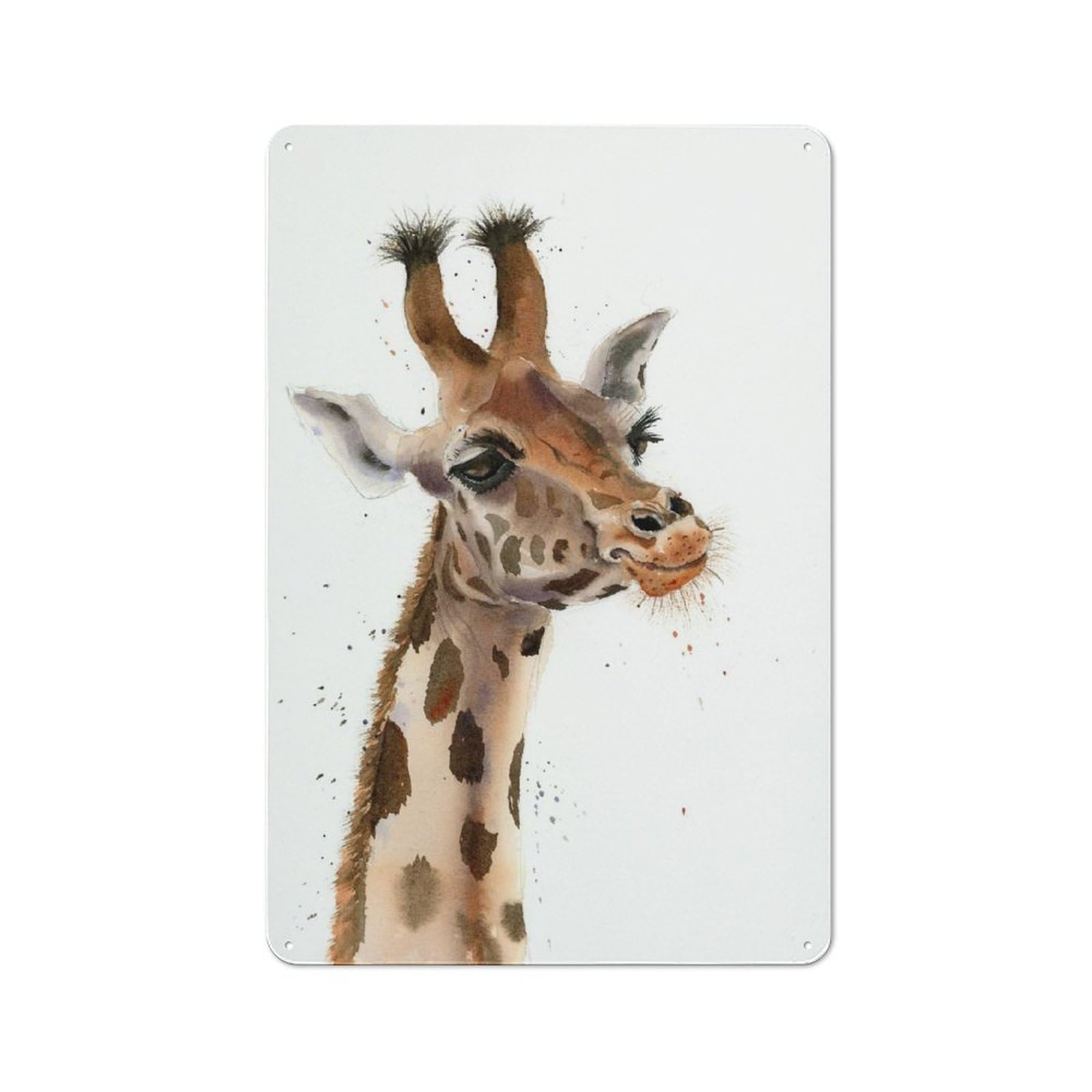 Vintage Giraffe Metal Gift Sign 30x20cm, Novelty Wall Art for Hallway, Home Bar, Garage Or Study