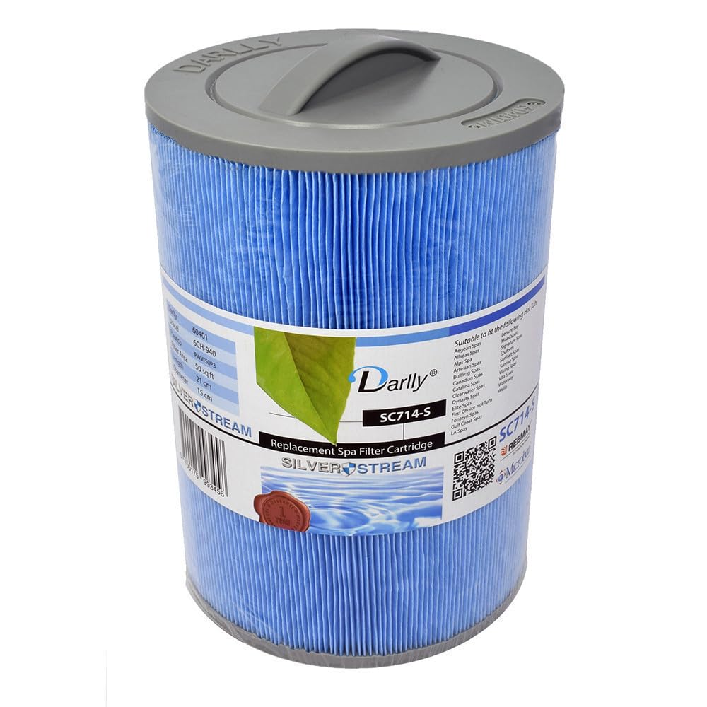 Darlly Spa Filter (SC714) - Microban Replaces Unicel 6CH-940, Pleatco PWW50p3, Waterway Plastics 817-0050, 378902,Filbur FC-0359, 03FIL1400,25252, Screw in SAE Thread