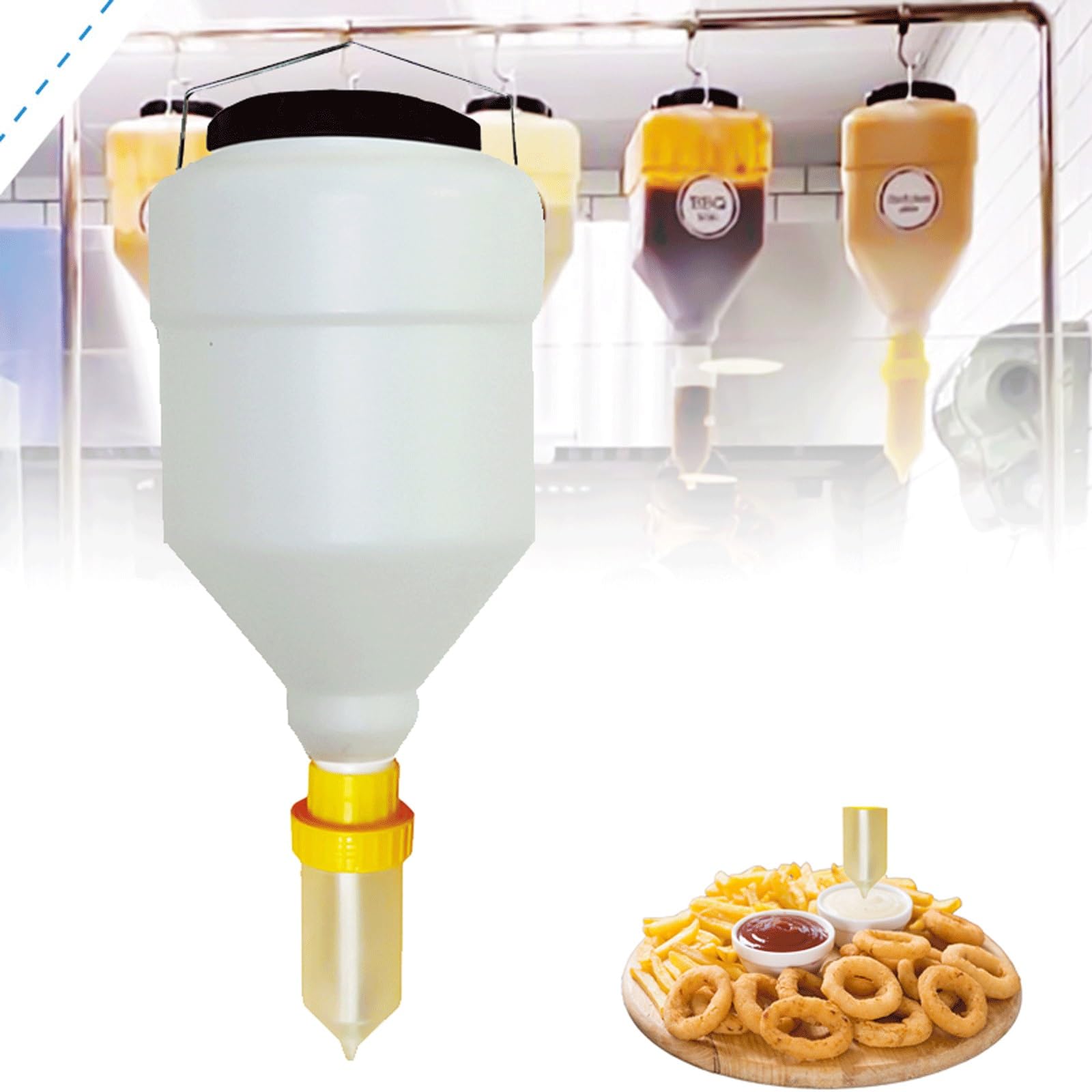 Bouteille à sauce rechargeable suspendue pour tomates et moutarde
