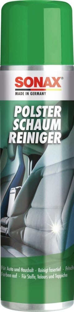 SONAX PolsterSchaumReiniger (400 ml) entfernt fasertief selbst hartnäckige Verschmutzungen aus Polstern, Teppichen und anderen Geweben | Art-Nr. 03062000