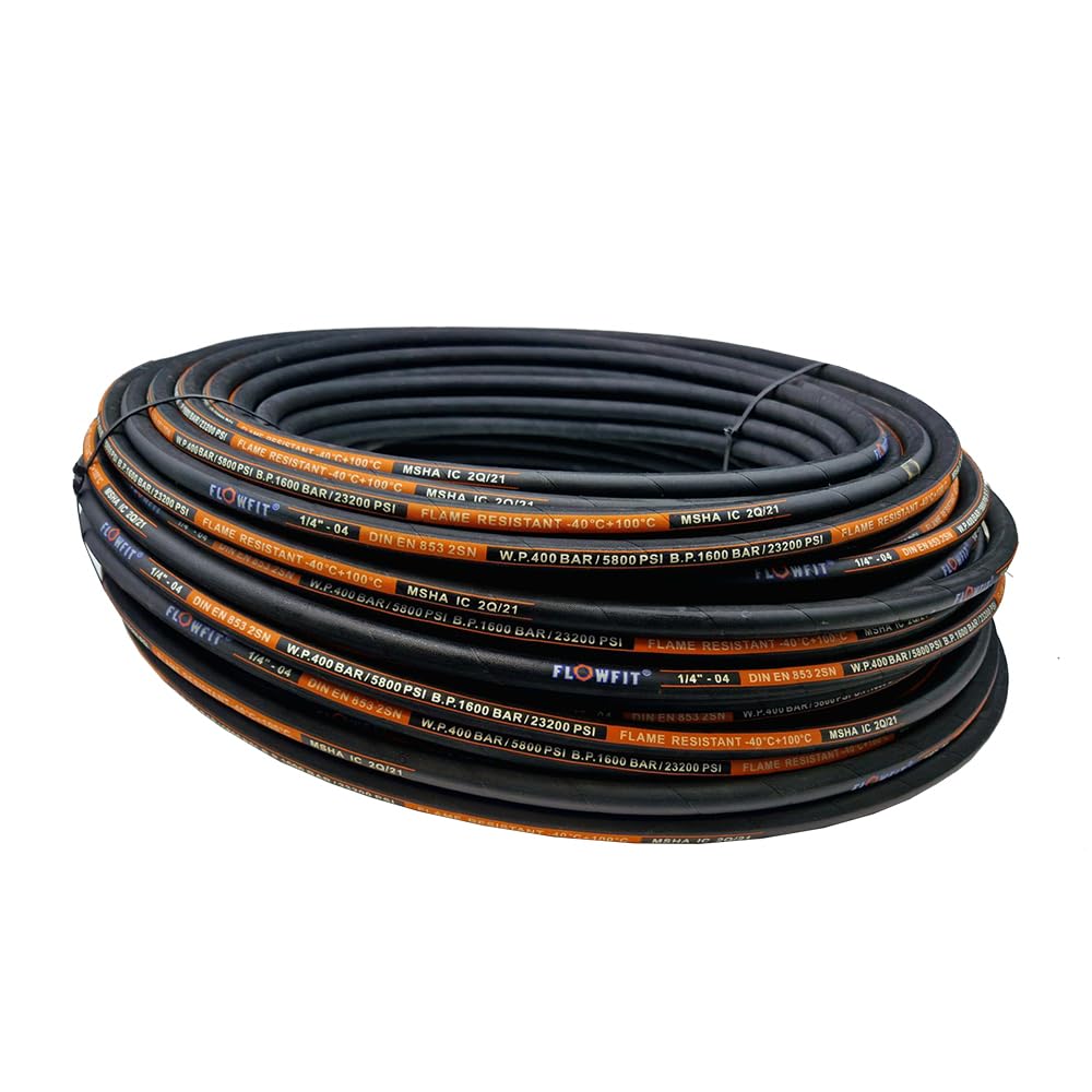 Carrete de manguera hidráulica estándar Flowfit EN 857 2SN 2 cables, 3/4" Bore, bobina de 10 metros