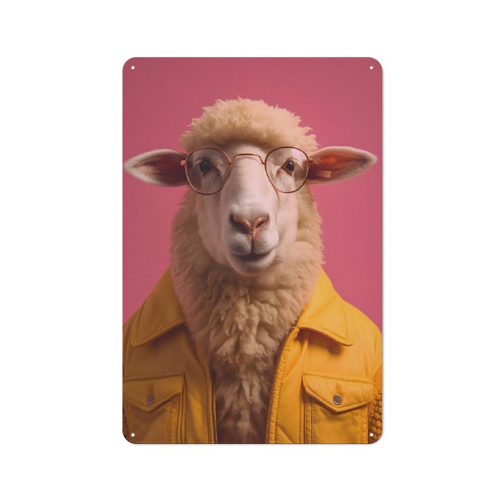 Junmoney Style-5 Retro-Style Tin Sign 30X20cm Featuring 80S Style Sheep For Hallway Wall, For Garage, Workshop And Man Cave Decoration