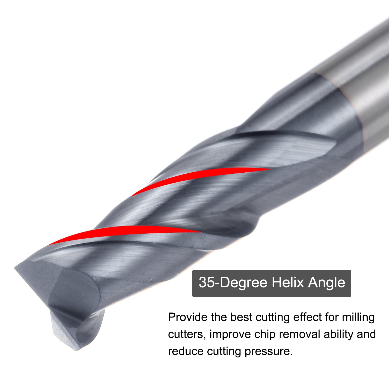 QUARKZMAN 2Pcs Fraises à Bout Carré de 5mm de Diamètre et de 5mm de Queue, 2 Flûtes, en Carbure Hrc45 Revêtu d'Altin, pour le Fraisage de Fin Cnc, Noir