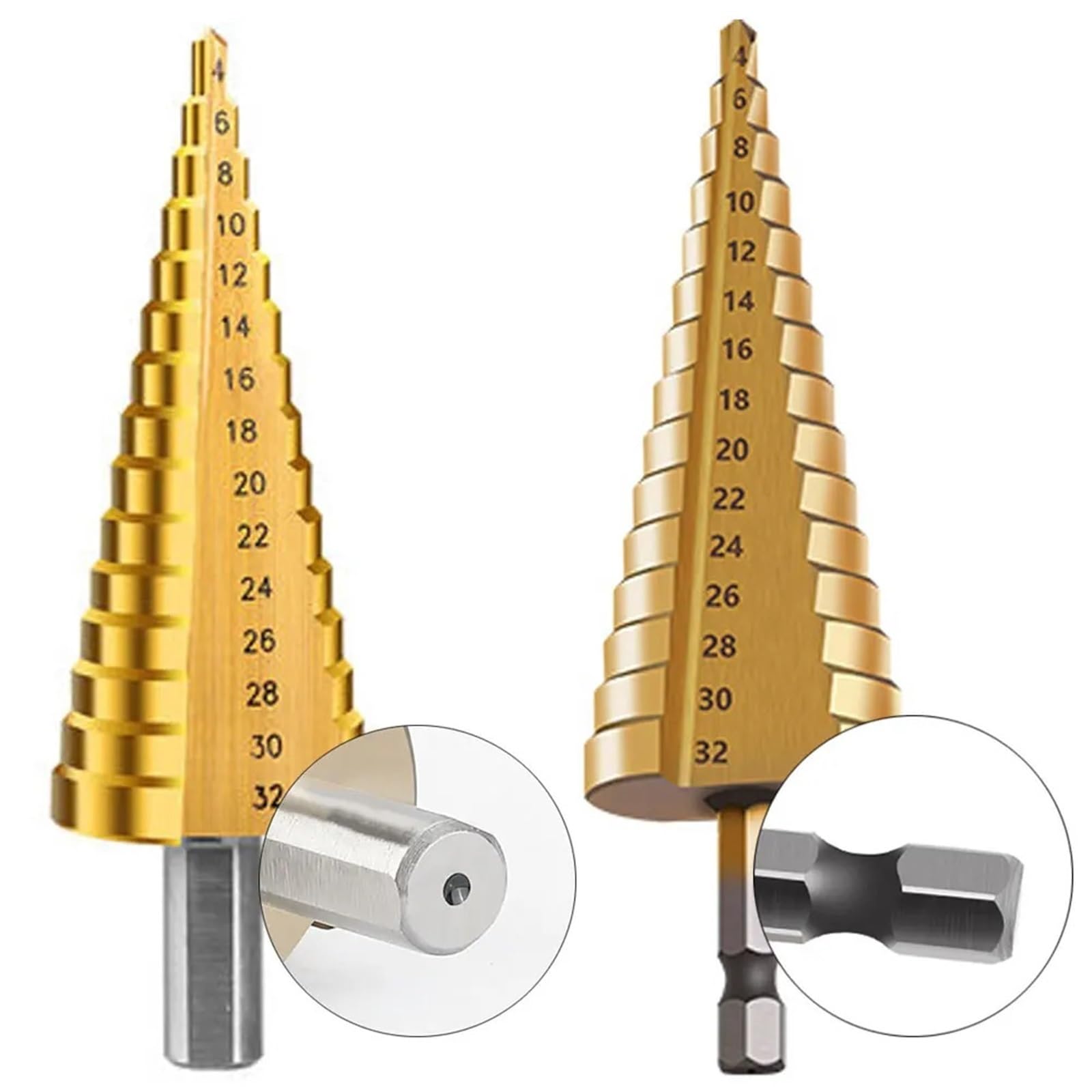 Juego de brocas escalonadas HSS de 3-12mm, 4-12mm, 4-20mm, cortador de agujeros de Metal y madera, juego de brocas de núcleo(4-32mm Triangle)