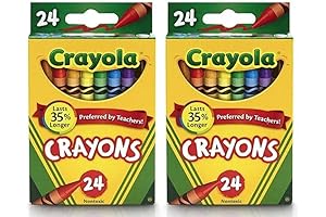 24 Count Crayons Non Toxic Coloring School Supplies Essential for Artists