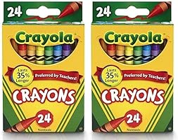 Crayola 24 Count Box of Crayons Non-Toxic Color Coloring School Supplies (2 Packs)