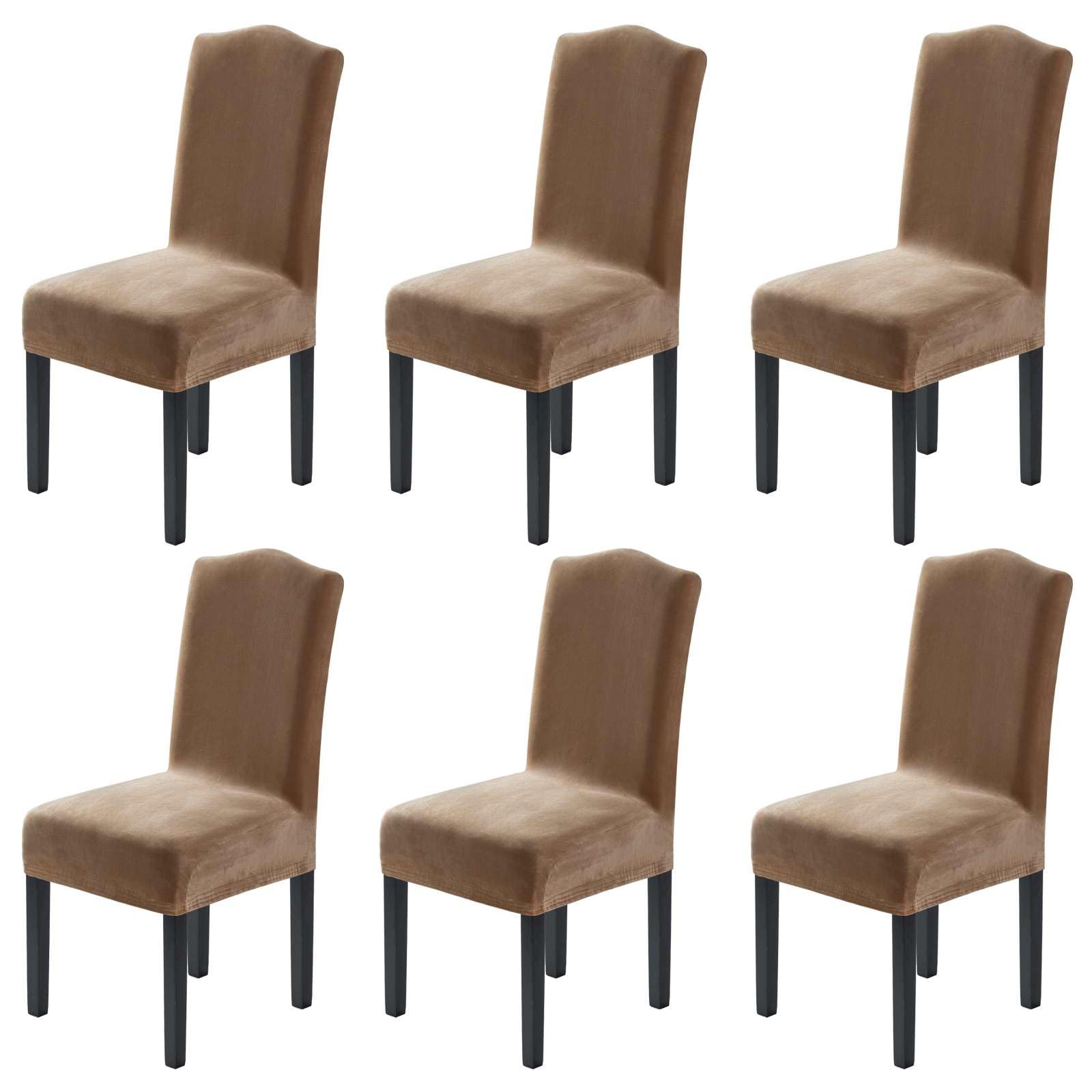 H.VERSAILTEX Velvet Dining Chair Covers Stretch Chair Covers for Dining Room Set of 6 Parson Chair Slipcovers Chair Protectors Covers Dining, Soft