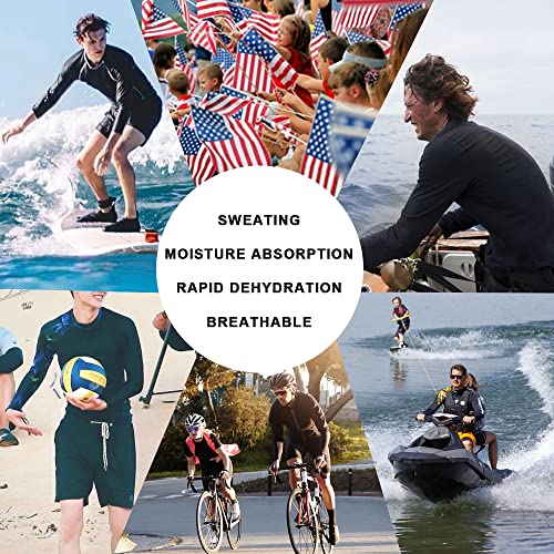 Men's Long Sleeve Rash Guard Shirts Upf 50+ American Flag 4Th Of July Compression Shirt Summer Swim Workout Tops For Men #TOP5