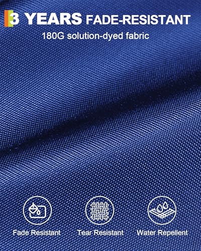 Large Patio Umbrella with Base Included, Double-Sided Rectangle Market Umbrella with Cross Base and Sandbag for Pool Lawn Garden (Navy Blue, 15FT)