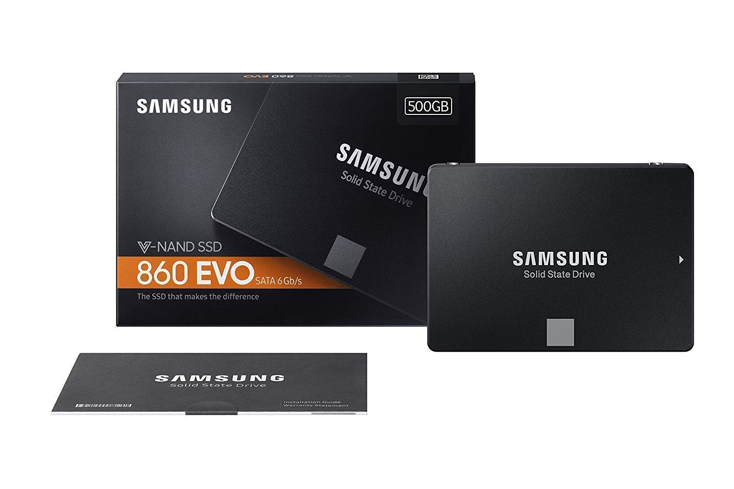 SAMSUNG MZ-76E500B Unità SSD Interna 860 EVO, 500 GB, 2.5" SATA III, Nero/Grigio