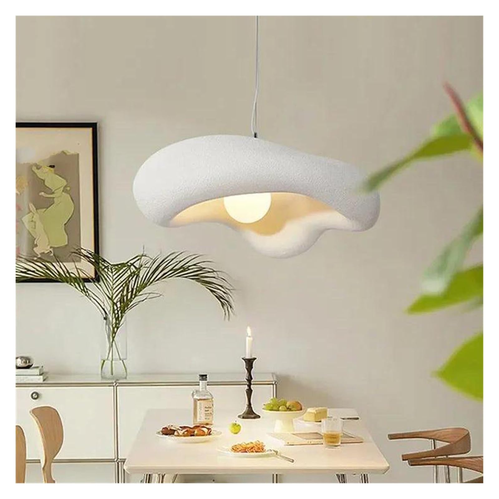 SXECAEPS Modern creative chandelier Designer Dining Table Pendant Light Nordic Lustre Restaurant Ceiling Cafe Shop Hotel Hanging Lamp(White)