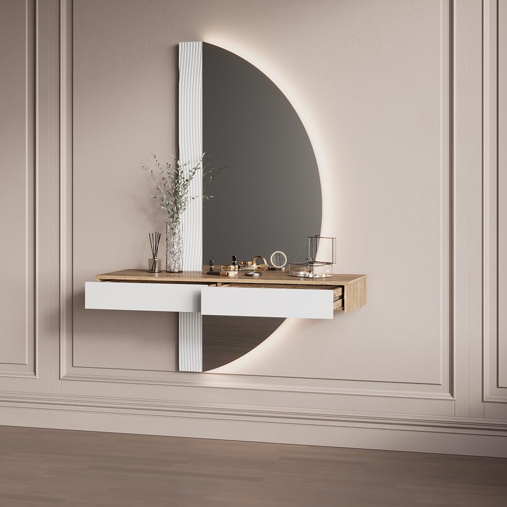 Livinity Tocador Ascona, Blanco, 120 cm con iluminación LED
