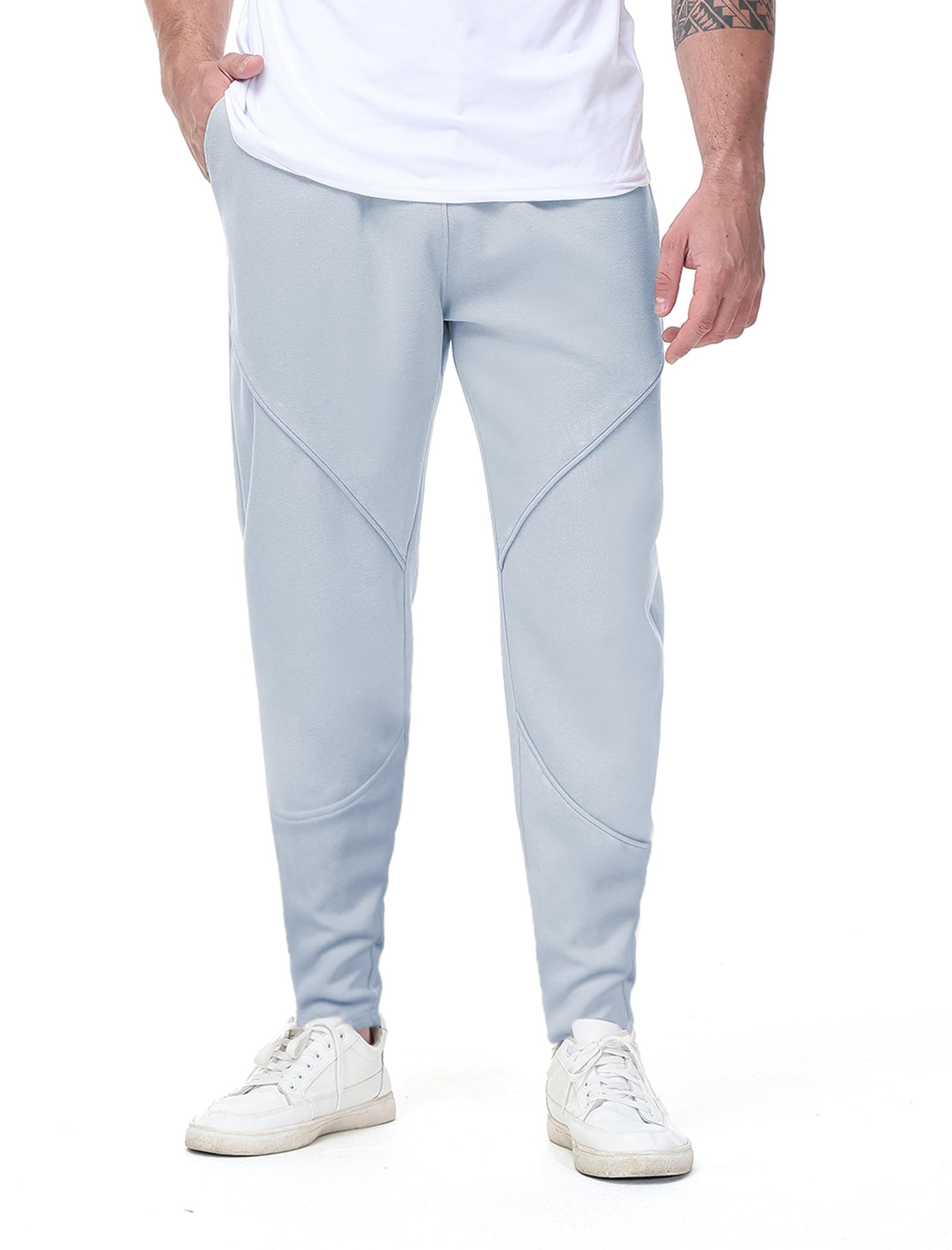 MAIKANON Men's Tapered Joggers Sweatpants Workout Athletic Running Lounge Pants with Ankle Zipper